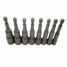 Метрическая гаечная головка 6 мм до 13 мм 1/" шестигранный хвостовик Магнитный гайковерт 8 шт. набор профессиональные шестигранные инструменты, ударная дрель биты адаптер