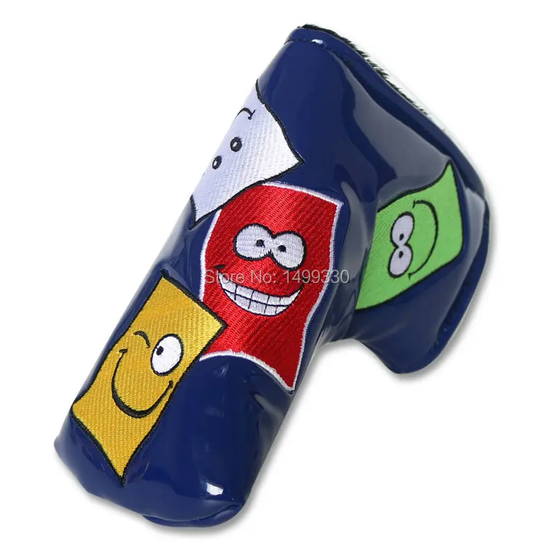 Brand New Emoji Style Blue Golf Putter Cover Headcover for Blade Golf