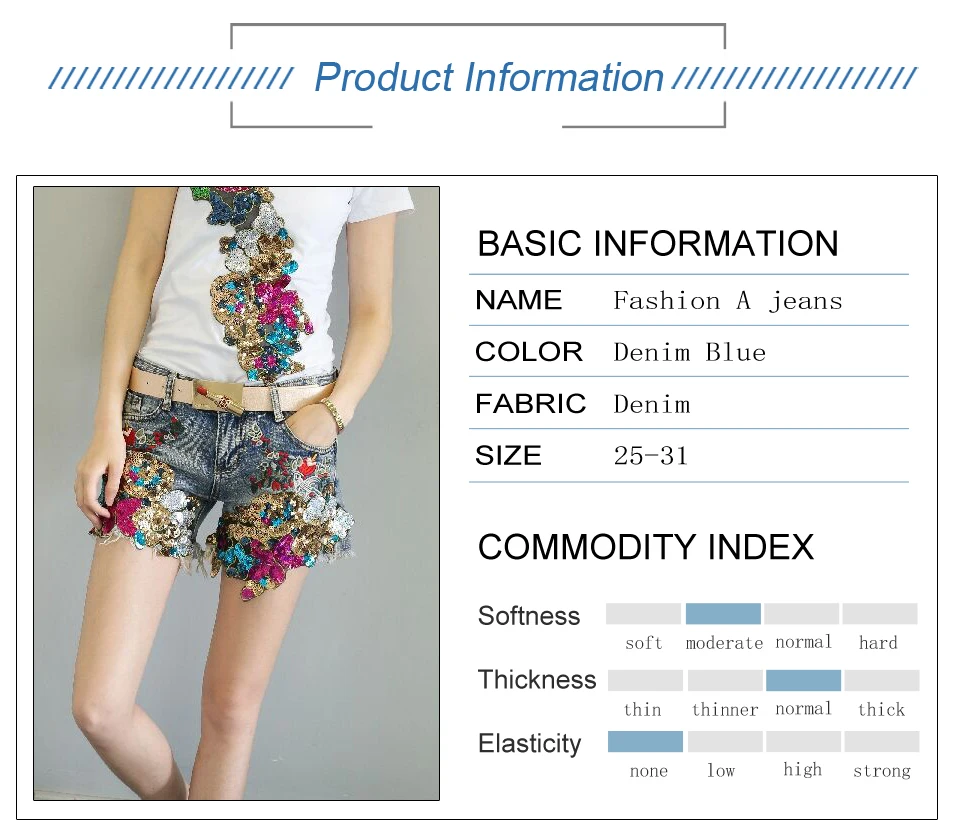 Джинсовые Горячие Короткие новые летние модные тонкие роскошные бусинки блестки женские шорты с цветочной вышивкой Высокая талия повседневные джинсовые шорты