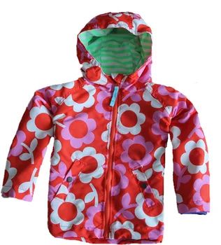 

UK Original Mini BODEN Children's Jacket, Colorful Flower Girls Showerproof Windbreaker, Kids Warm Cheerful Christmas Overcoat