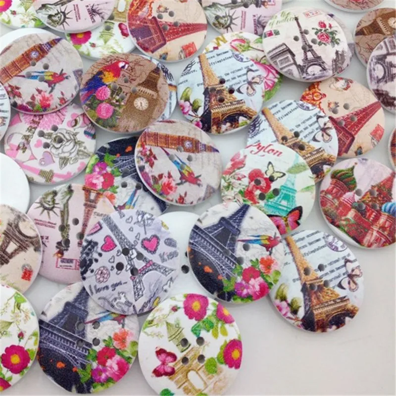 New 10pc European Style Tower Wood Buttons 30mm Sewing Mix Lots WB19 | Дом и сад