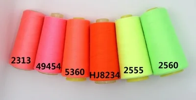 3000 yards 40s/2 high speed sewing thread polyester sewing thread type manual line 402-embroidery Fluorescence color series - Цвет: all 6 colors