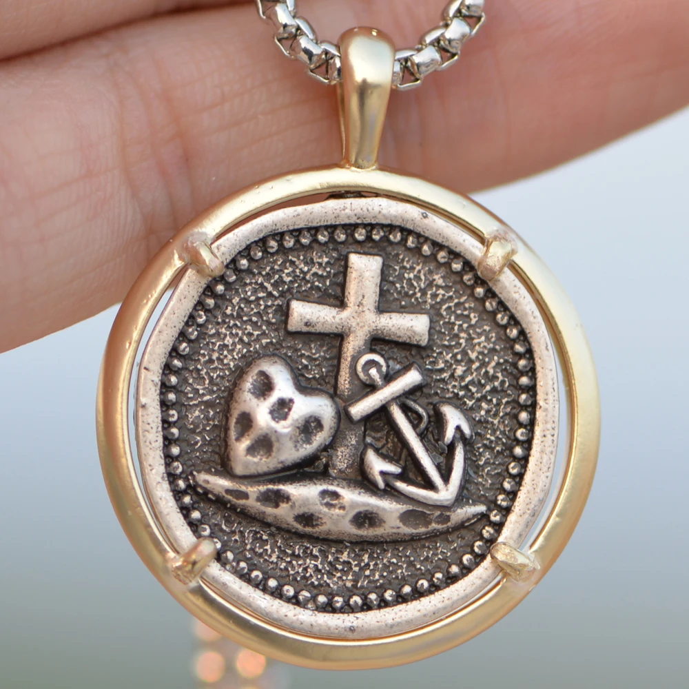 Men's ANCHOR Necklace Nautical Jewelry Silver Color Christian Sea