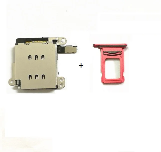 Красный Для iPhone XR Dual SIM Card Reader гибкий кабель+ держатель лотка для sim-карты Замена Адаптера - Цвет: Красный