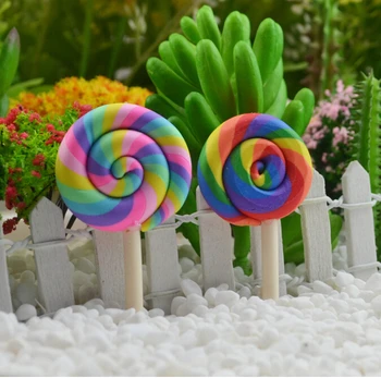 

Handmade Crafts 26mm mix Colorful Polymer clay Rounds shape Lollipop candy Jewelry Fimo diy phone shell decoration material