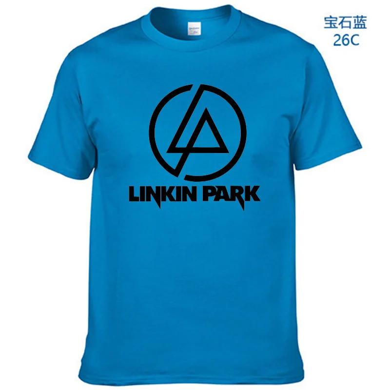 Летняя модная мужская футболка Lincoln LINKIN Park, хлопковая брендовая одежда Linkin, короткие топы, футболки - Цвет: Blue-B