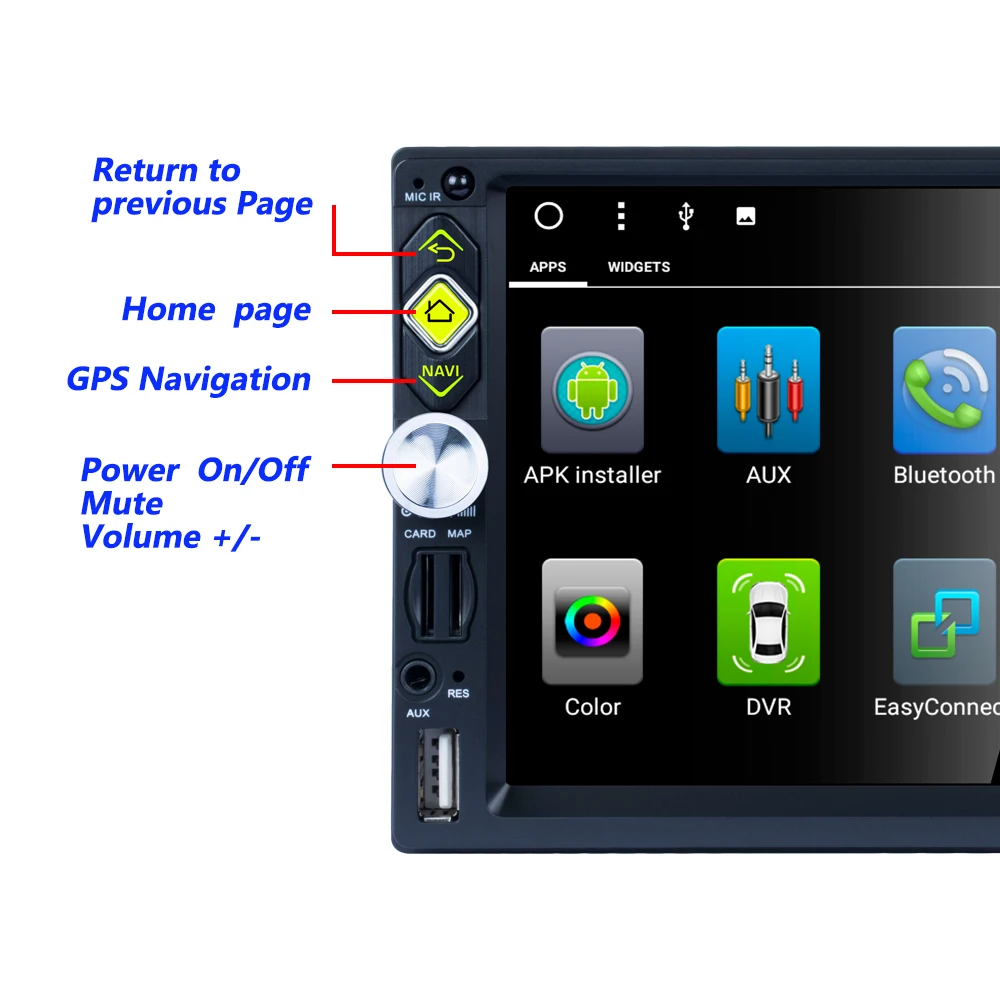 Cheap Full HD 1080P 7-inch 2DIN QUAD-core Android 7.1 Car Multimedia Player GPS Navigator Steering Wheel Control FM/AM/RDS Radio 22