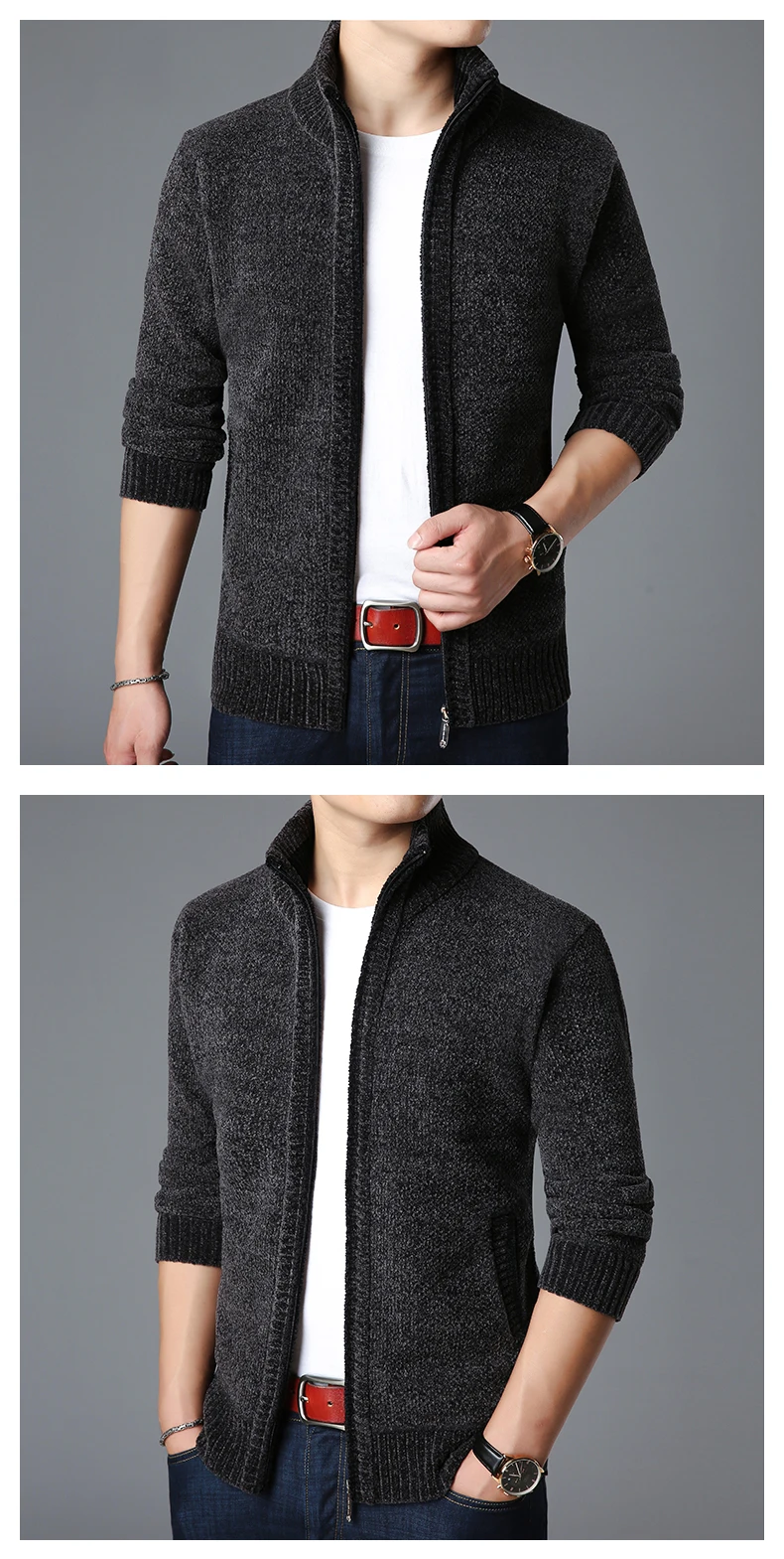 Модный брендовый мужской свитер Kardigan, толстые облегающие вязаные Джемперы, теплая Осенняя повседневная одежда в Корейском стиле для мужчин