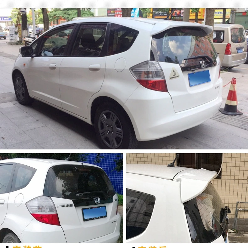 

Auto ABS Plastic Unpainted Primer Color Rear Trunk Boot Wing Spoiler For Honda Fit Jazz 2008 2009 2010 2011 2012 2013