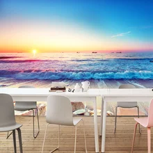 Пользовательские 3D стерео обои романтические Средиземноморский пляж фрески нетканые гостиная спальня ТВ фон фото обои