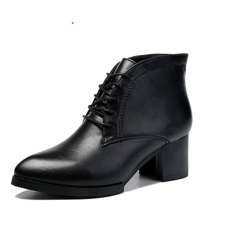 

New Winter Snow Boots Genuine Leather Boots Ankle Wedges High Heels Botte Hiver Femme Botines Plataforma Femme Sexy Hoge Laarzen