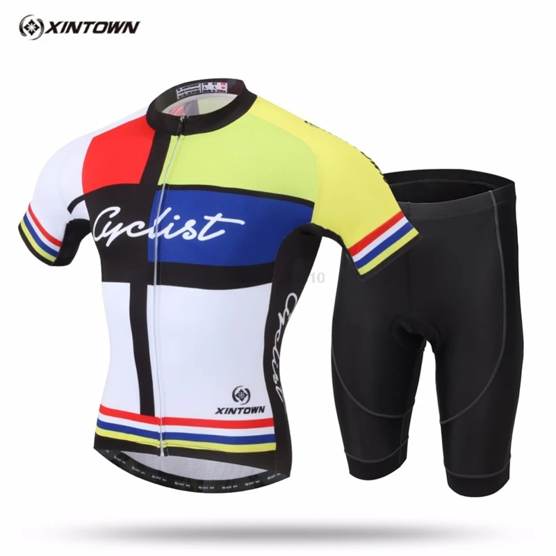 

XINTOWN Cycling Suits Man 2018 Summer Breathable Anti-Sweat Short Sleeve Cycling Sets Clothes Jerseys Bike Wicking Moisture