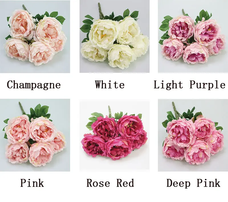 Flone Silk Artificial Peony Bouquets Cloth Fake Peony Simulation Props For Wedding Birthday Party Bedroom Home Decoration Art (22)
