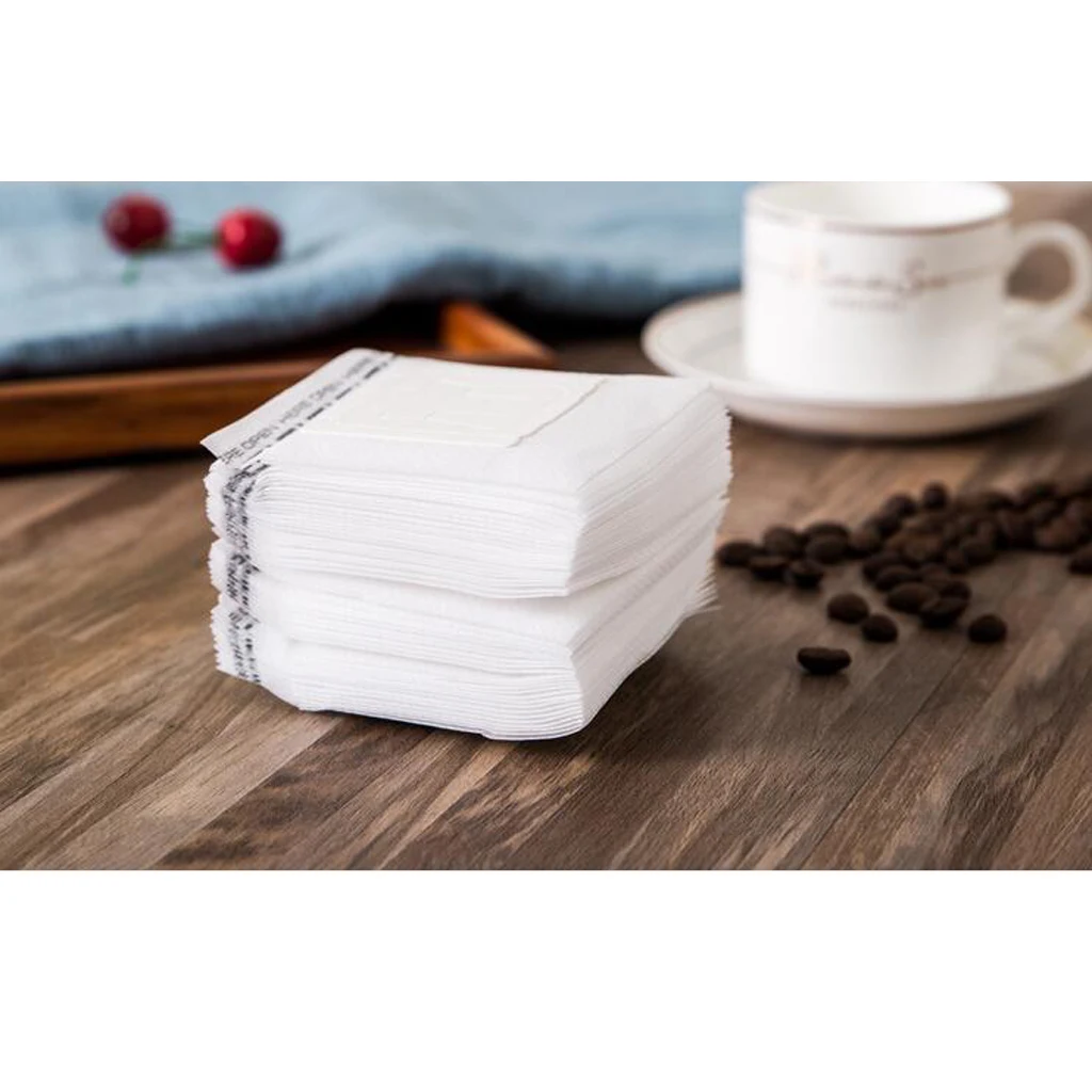 50pcs Paper Disposable Coffee Filter Bags Dripper Paper Bags Portable Coffeeware Tool -White