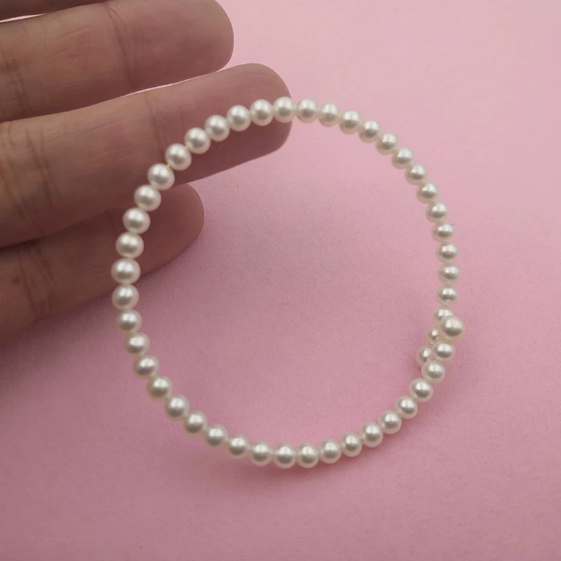 Sinya Natural Round shape pearls strands bangles bracelet for ladies girls for DIY Open elastic bracelet 2019 New arrival  (6)