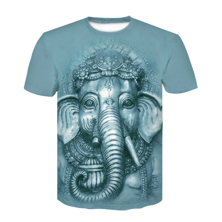 

Summer New Pattern Man T Pity 3d Elephant Printing T Pity Round Neck Jacket Man Short Sleeve T Pity New T-shirts Short Sleeve