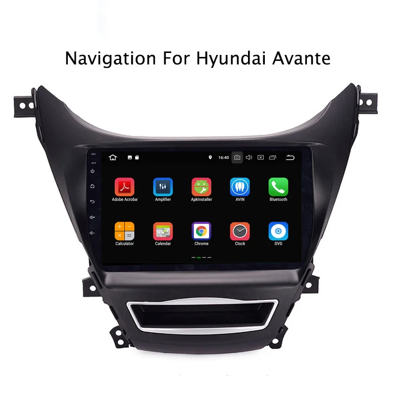 Discount 9" 2G RAM 16G ROM Android 8.1 Car DVD Multimedia Player For Hyundai Elantra/Avante 2012-2014 GPS Navigation Radio Stereo Audio 4