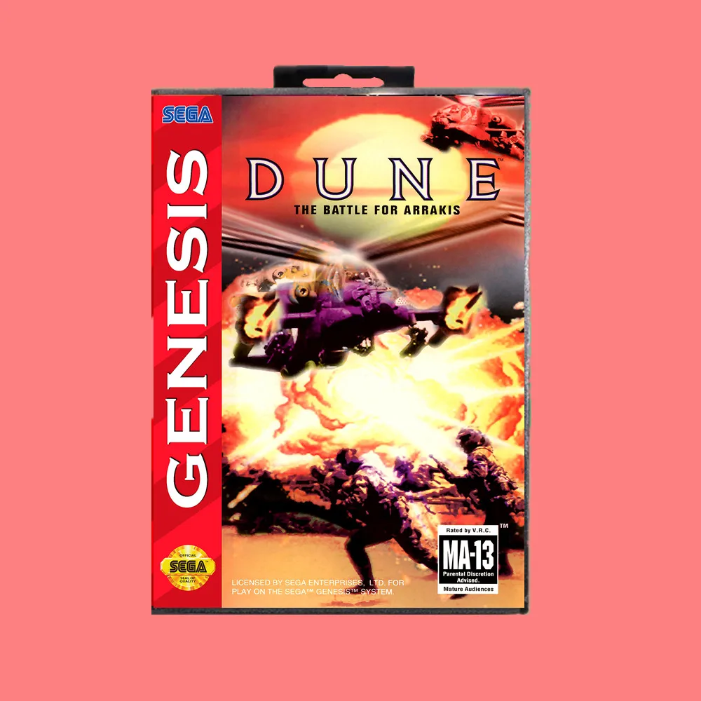 Дюна 16 бит MD игровая карта с розничной коробкой для sega Genesis& Mega Drive