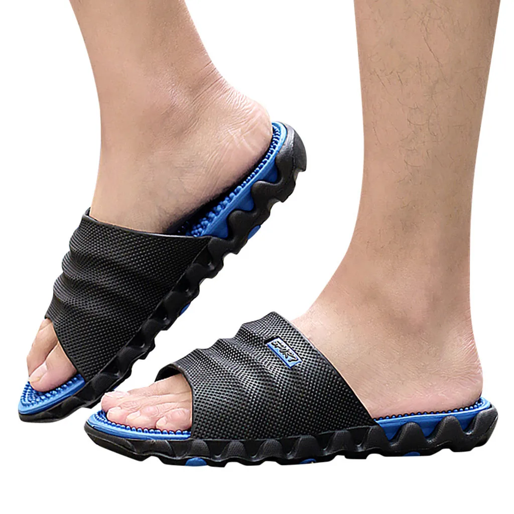 Home Sole male Casual Soft Men's Gentleman Leisure Massage Health Wear Non-slip Beach Slippers Shoes Toe Foot shoes