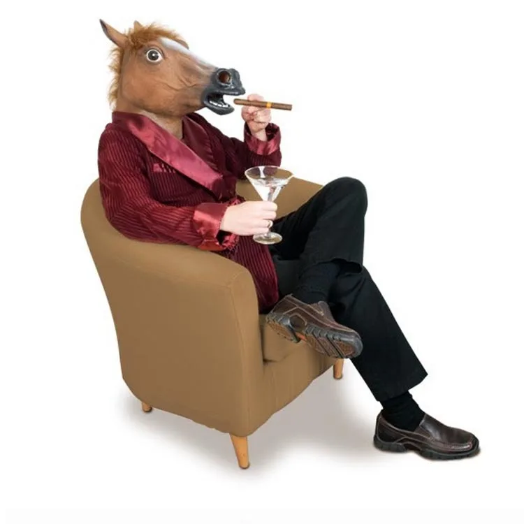 Cool Horse Party Mask Halloween Face Fool Horses Party Mask Head Latex