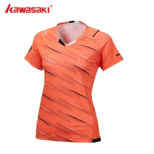 Одежда KAWASAKI летняя спортивная футболка с v-образным вырезом быстросохнущая рубашка из полиэстера для бадминтона теннисные майки для занятий фитнесом и ST-T2001