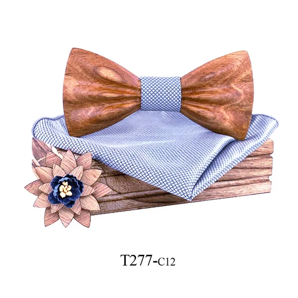 Деревянный галстук-бабочка camisas mujer цветочный галстук-бабочка modis gravata галстуки для мужчин галстук homme noeud papillon chemise femme - Цвет: T277-C12
