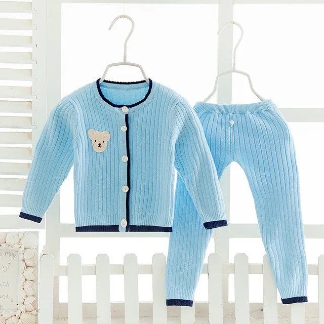 Детские мягкие теплые полосатые sweater2 - Цвет: Небесно-голубой
