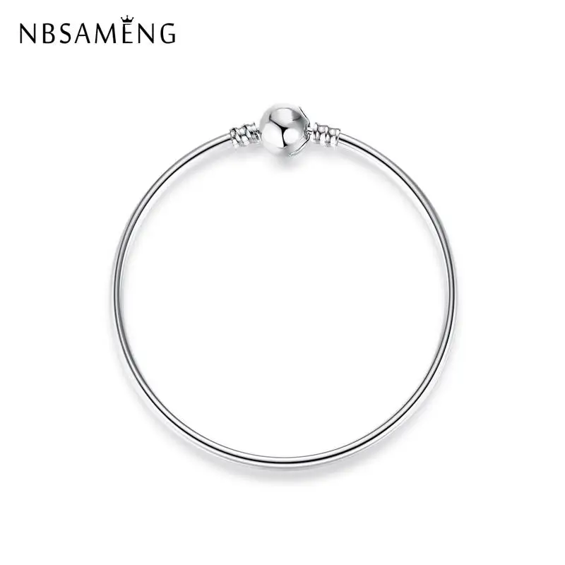 

Original Silver Plated Bracelets & Bangle Clasp Clip Womens Essence Collection Ball Fit Pan Charms Bead DIY Women Jewelry Gift