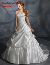 BacklakeGirls 2017 Real Bride Dresses Custom Made Ivory White Satin A Line Wedding Dress Vestido De Novia
