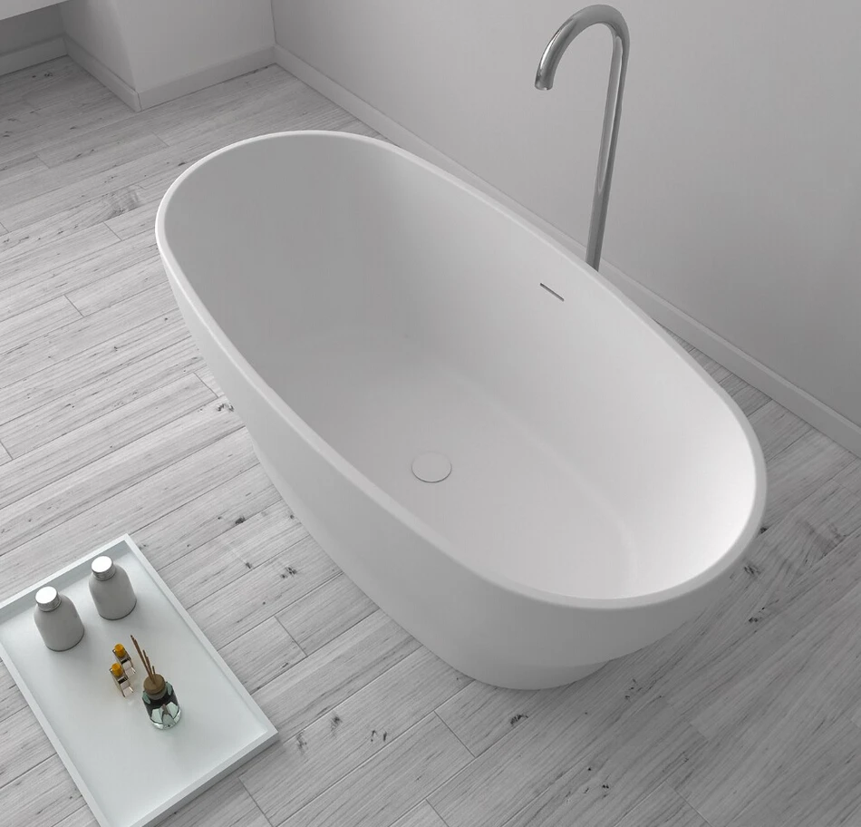 1600x850x640mm Quartz Man made Stone CUPC Approval Bathtub Oval