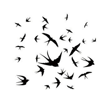 

Set Of 36 X Swallow Birds Car Sticker Art Vinyl Decal For Kids Child Room Window Wall Stickers 9 Colors