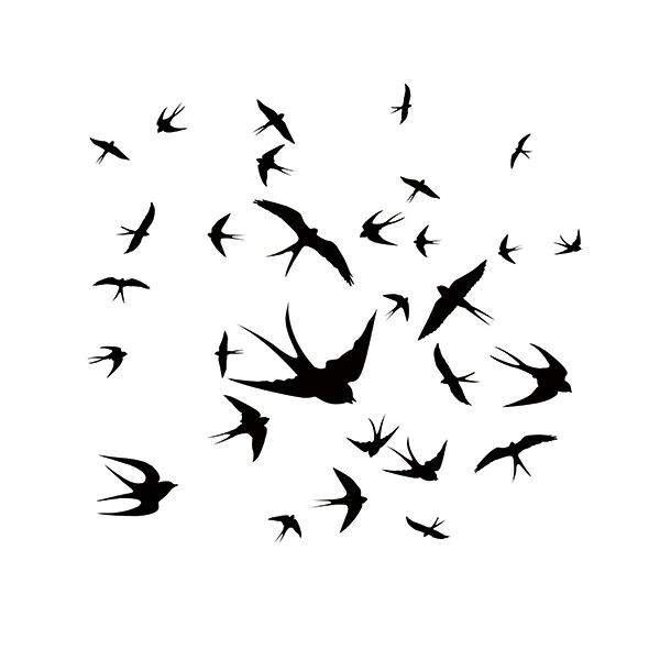 مجموعة من 36 × ابتلاع الطيور نافذة السيارة ملصق الفن الفينيل صائق ل غرفة الاطفال الطفل ملصقات الحائط 9 ألوان