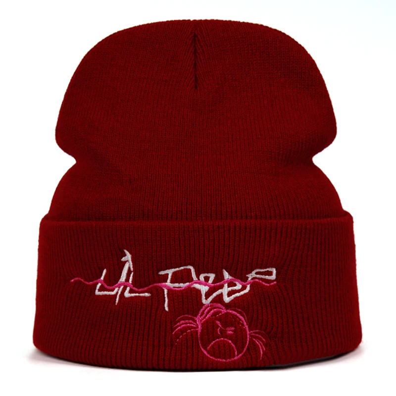 Lil Peep Beanie вязанная шапка с вышивкой xxxtentacion lil.peep Love мужская женская вязаная Skullies