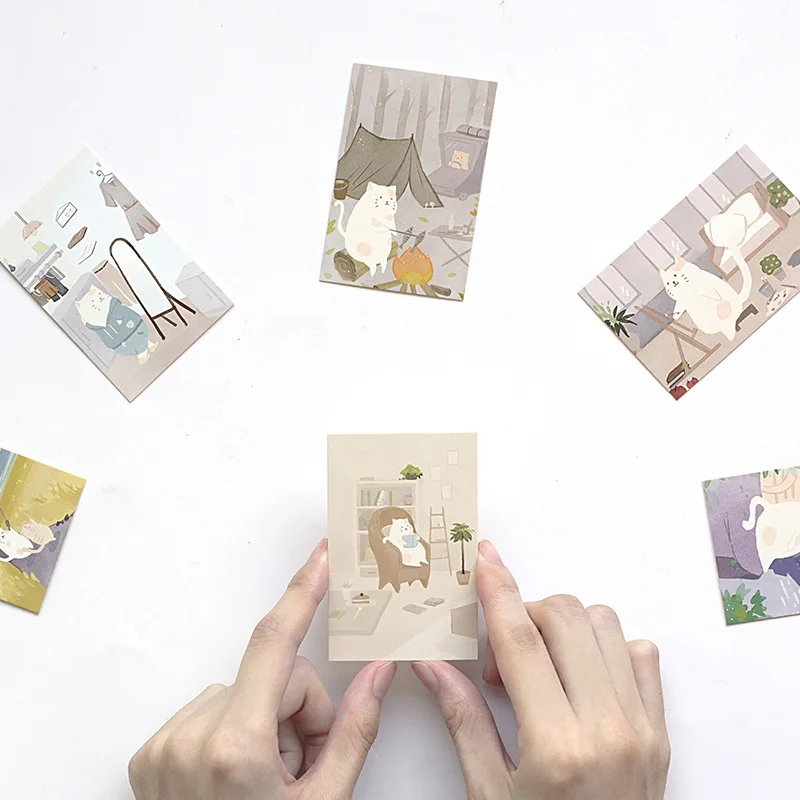 28 시트/세트 사랑스러운 고양이 일상 생활 미니 Lomo 인사말 카드 엽서/소원 카드/크리스마스와 새해 선물