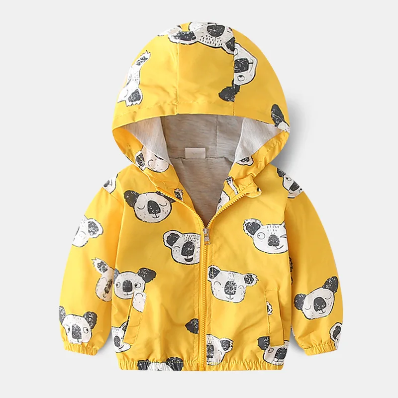 Новая весенняя детская одежда куртки для мальчиков и девочек детские ветровки с капюшоном водонепроницаемые толстовки для малышей пальто для малышей 2-7T