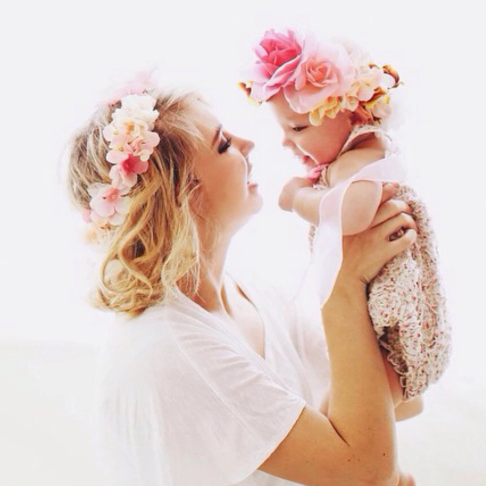 baby with flower crown