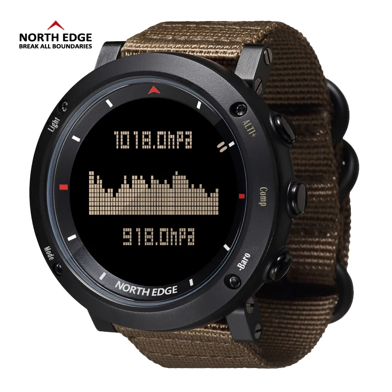 men's digital watch with compass