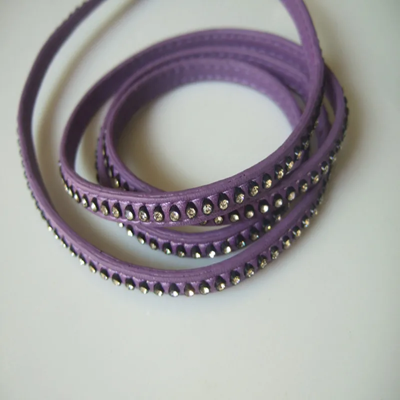 3mm Fashion Flat Korea Velvet Cord with Rhinestone, for Necklace