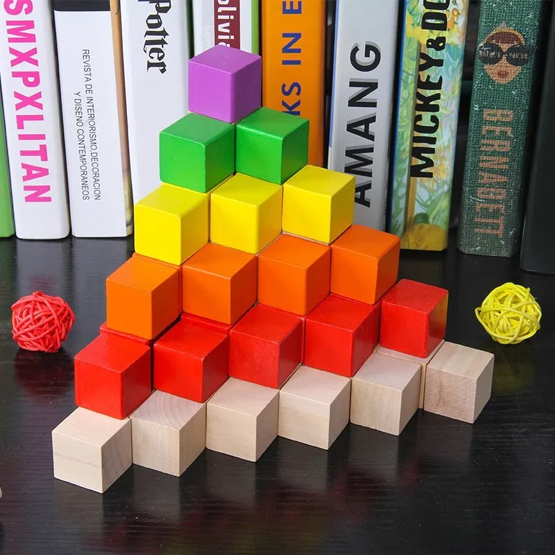 

100 Pcs/set Baby Brain Development Wooden Mini Castle Building Blocks Geometric Shape Educational Toys Game Gifts for Children