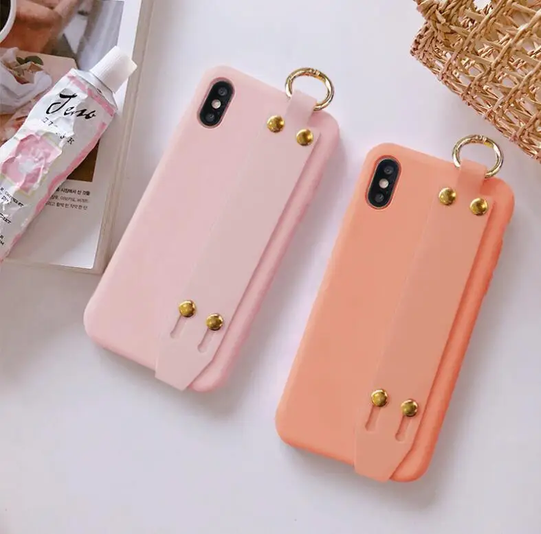 

Suitable for iPhone 7p/xsmax wristband bracket candy pigment soft shell