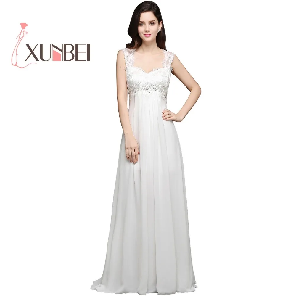 

Vestido de novia A Line Simple Beach Wedding Dresses 2019 Chiffon Beaded Appliques Boho Wedding Dress Bridal Gown