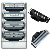 Universal Hot 4pcs/lot 3 Blade System Men Face Shaving Blades Razor Blade for men Standard for RU Eu US