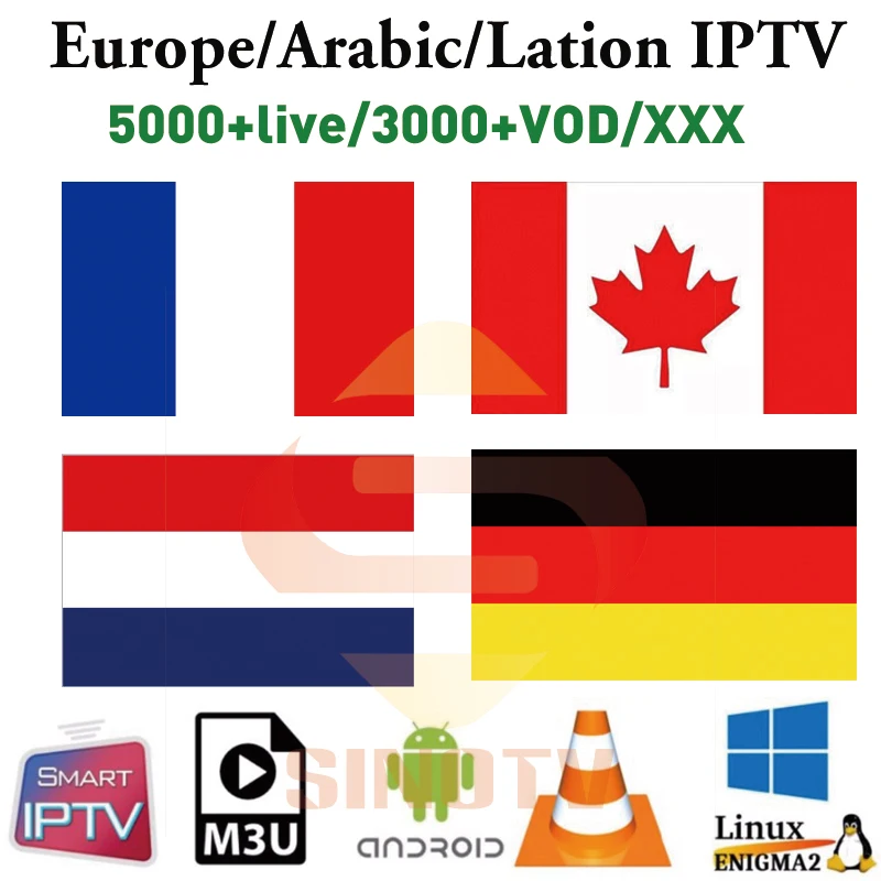 

French Full HD IPTV Belgium Netherlands Germany Arabic Europe Canada USA UK Italian IP TV SINOTV App Android m3u enigma2 VLC
