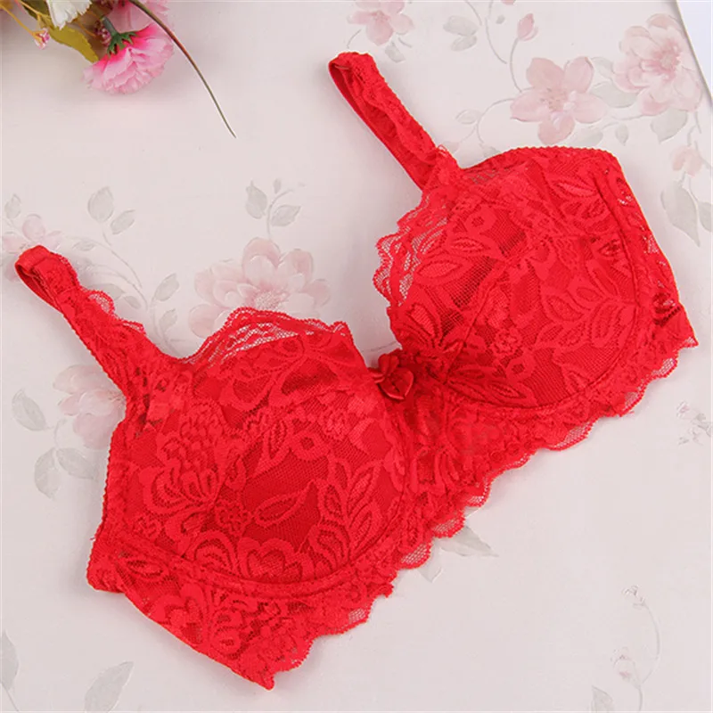 

Fashion Women Sexy Underwire Bra Push Up Padded Lace Sheer Bra 32-40B 7COLOR