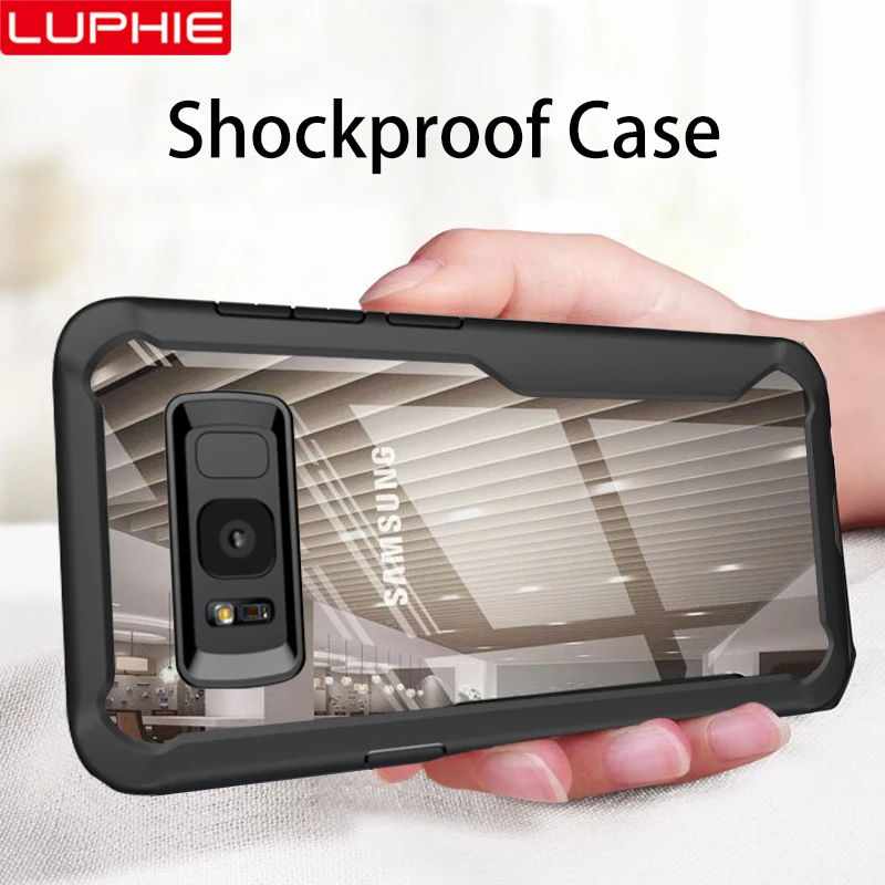 LUPHIE Shockproof Case For Samsung Galaxy S10 S9 S8 Plus Note 8 9 Transparent Case Cover For Samsung A8 A6 Plus 2018 Armor Case