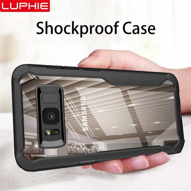 LUPHIE Shockproof Case For Samsung Galaxy S9 S8 Plus Note 8 9 Transparent Case Cover For Samsung A8 A6 Plus 2018 Armor Case Skin