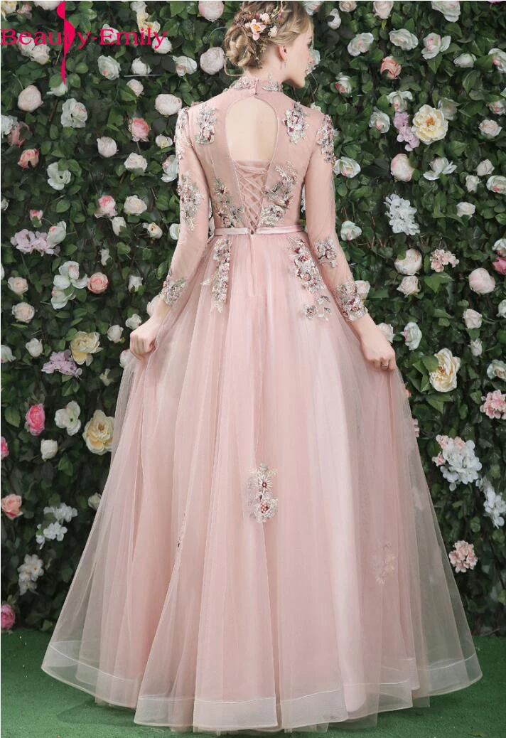 Халат De Soiree Цветочная фея вечерние платья с длинными рукавами Дубай Платье на выпускной банкет невесты элегантный топ Иллюзия на день