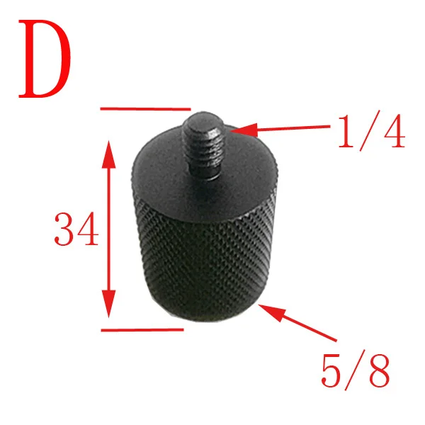 1/" до 3/8" от 5/" до 1/4" Папа к женскому SC-6 Горячий башмак Резьбовой Адаптер для крепления штатива винт для SLR камеры - Цвет: D  Long 58