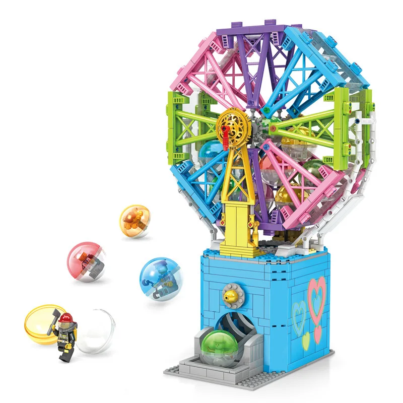 

1208pcs Creator Simulation Gashapon Machines Egg Box Building Block Bricks Educational Toy for Children Gift