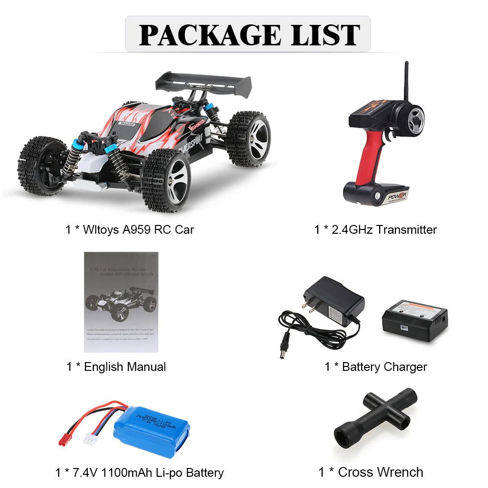 Wltoys A959 Upgraded Version RC Car 118 Scale 4WD 2.4G Electric RTR Off-Road Buggy Cars Remote Control Toys Vehicle Gifts (23)
